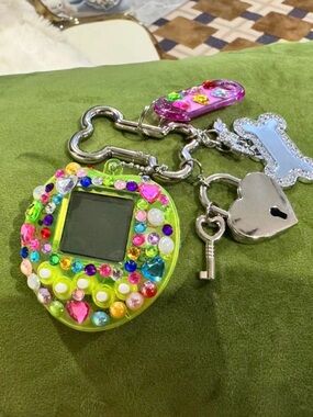Tamagotchi Virtual Pet Rhinestone Heart Bone Charm Electronic Pet Toy